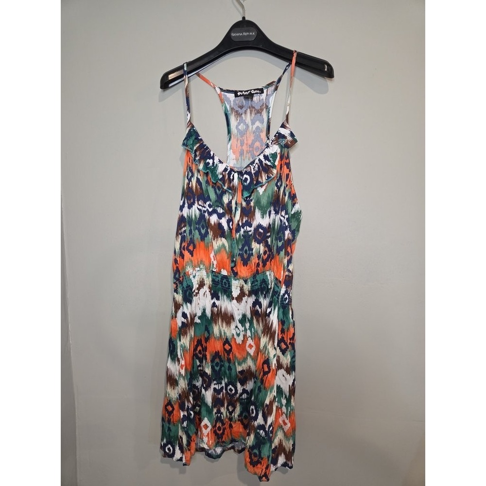 Planet Gold Ikat Romper Sleeveless Racerback Women XL Multicolor Boho Rayon